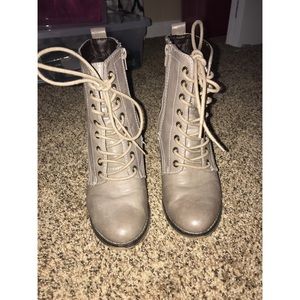 Candies heeled lace-up booties